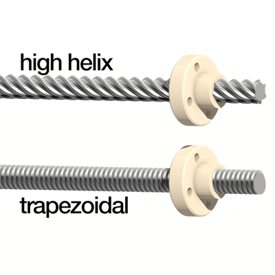 Rosca trapezoidal vs. helicoidal